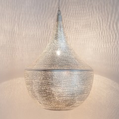 HANGING LAMP BLL FLSK SILVER PLATED 40 - HANGING LAMPS